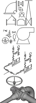 2D piping, 3D piping, isometric piping, p&id symbols for AutoCAD
