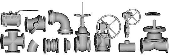 AutoCAD 3D Piping Symbols Library